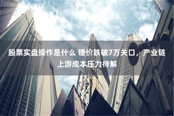 股票实盘操作是什么 锂价跌破7万关口，产业链上游成本压力待解